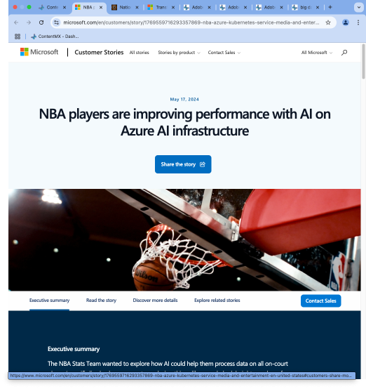 NBA players are improving performance with AI on Azure AI infrastructure