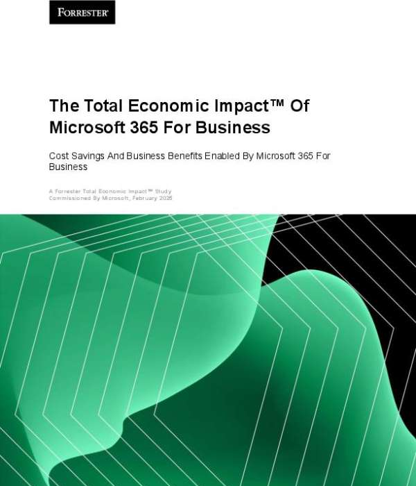 This analyst report quantifies the total economic impact (TEI) of Microsoft 365 for Business, including productivity improvements, reduced technology costs, and security savings. Download the report for detailed insights, and contact ContentMX to evaluate how Microsoft 365 can support your ROI goals.