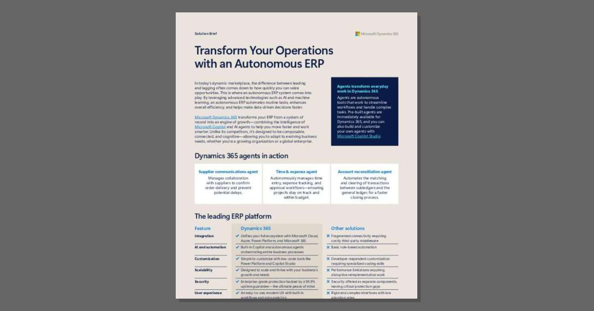 Staying ahead requires agility and intelligent automation. The solution brief, 